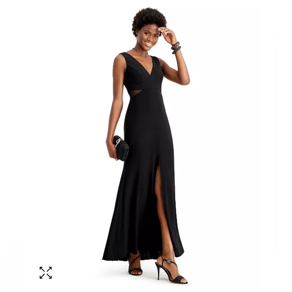 XSCAPE Petite Illusion-Inset Mermaid Gown
